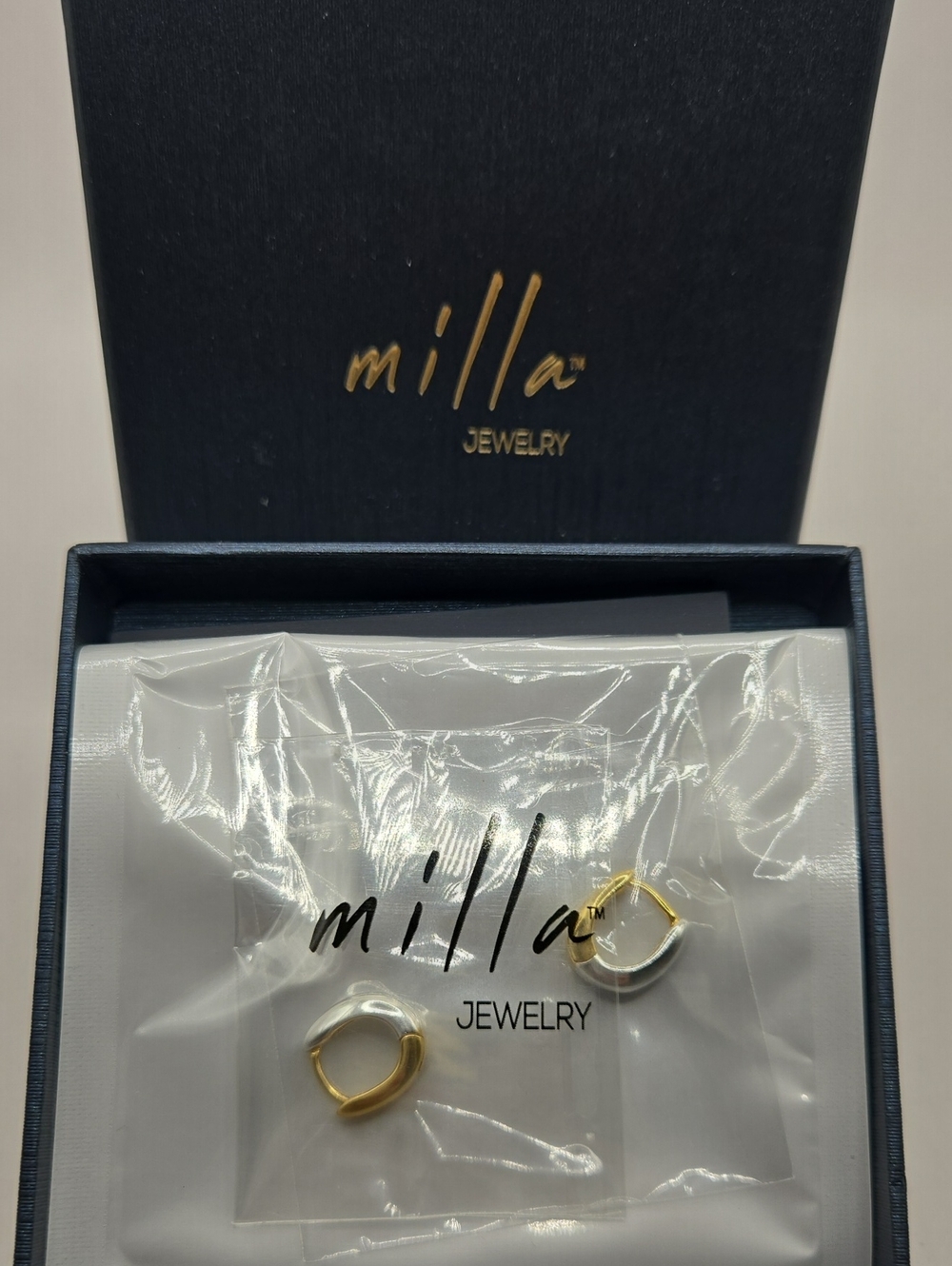 NEW Milla Two-Tone Gold and Silver Mini Huggie Earrings